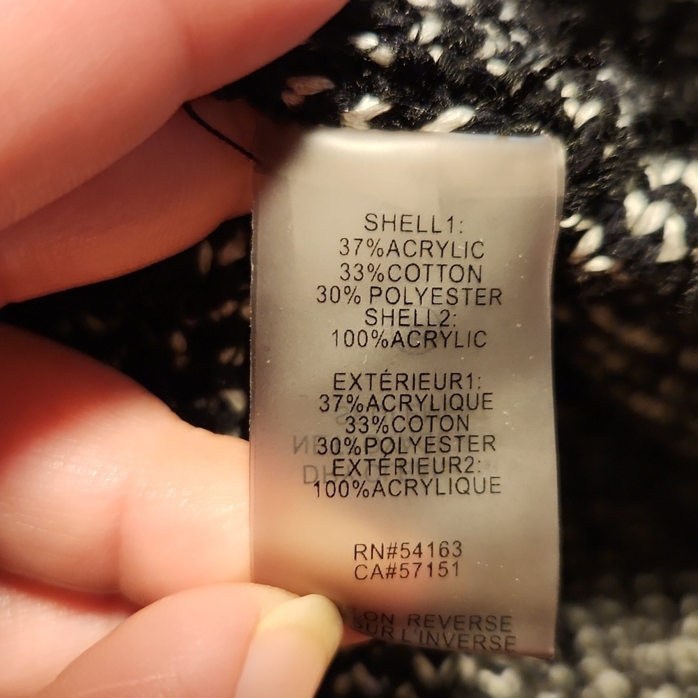 Ivanka Trump Black Zipper Detail Open Fringe Knit Cardigan Size M Fall Winter - Picture 8 of 9
